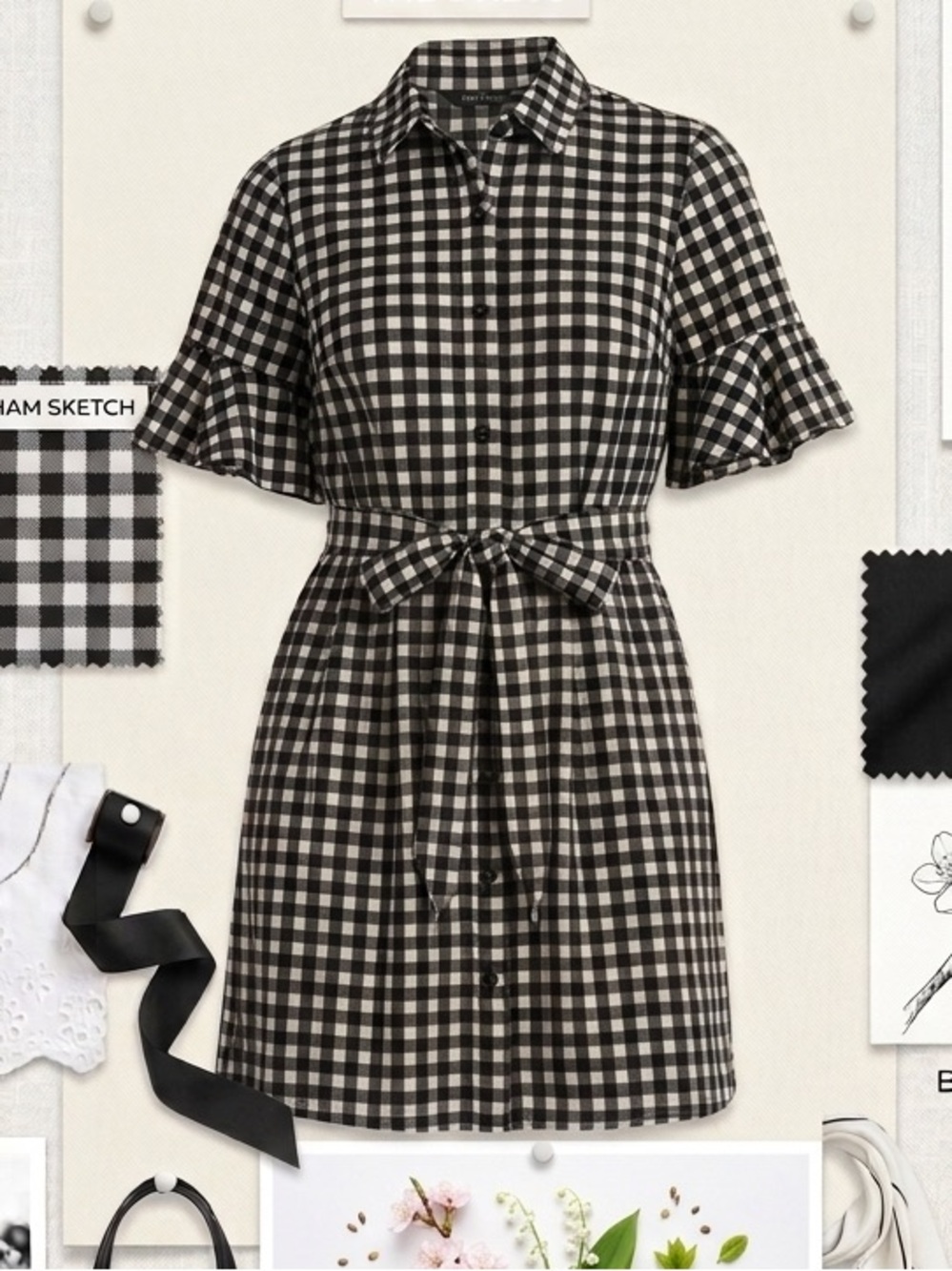 Spring to summer Dress - Banana Republic Black and White Gingham dress 4P